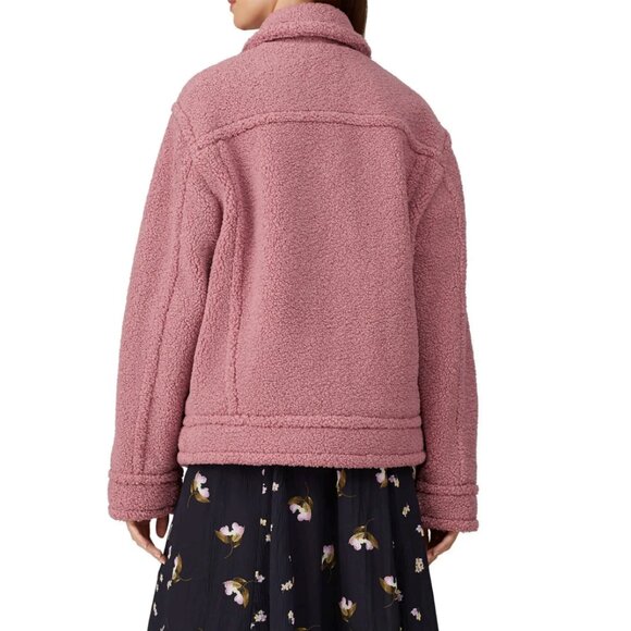 VINCE Pink Faux Sherpa Jacket Size XS - Picture 3 of 10